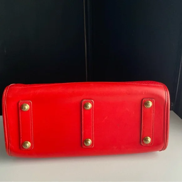 Dooney and Bourke awl Leather Red satchel crossbody bag P29 - Picture 8 of 16